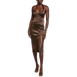 Maison Maar Womens  Midi Dress, Brown